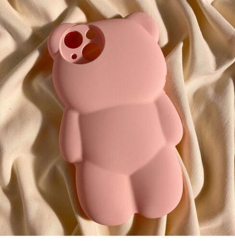 Lovely Bear Kids Cartoon Silicone Case Skin for iPhone 14 13 12 Pro Max 11 XS XR-PA00174-Veeddydropshipping