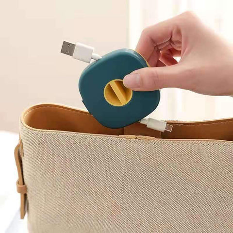 FLOVEME Cable Organizer Rotating Cable Winder Box Plastic Portable Wire Storage Case Phone-PA00924-Veeddydropshipping