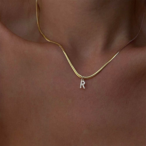 Women Tiny Letter A-Z Initial Necklaces Stainless Steel Jewelry-JW01177-Veeddydropshipping