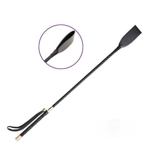 30-60CM Black PU Leather Spanking Paddle Long Whip Flirting Slave BDSM Flogger -BH01260-Veeddydropshipping