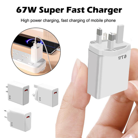 67W Super Fast Charging Super Flash Charging Mobile Phone Charger 5V5A European-PA00056-Veeddydropshipping