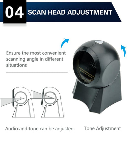 2D Barcode Scanner Omnidirectional Desktop Automatic 1D 2D QR code Data Matrix-Veeddydropshipping