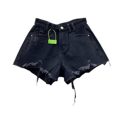 Women Denim Shorts High Waist Jeans-WF00613-Veeddydropshipping