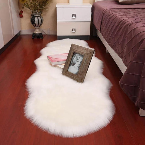 Soft Sheepskin Bedroom Fur Carpet-HA00453-Veeddydropshipping