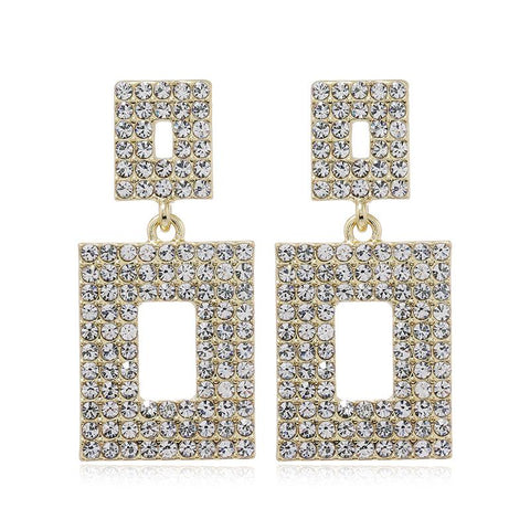 Luxury Crystal Long Tassel Earrings for Women Bridal Drop Dangling Earrings-JW01425-Veeddydropshipping