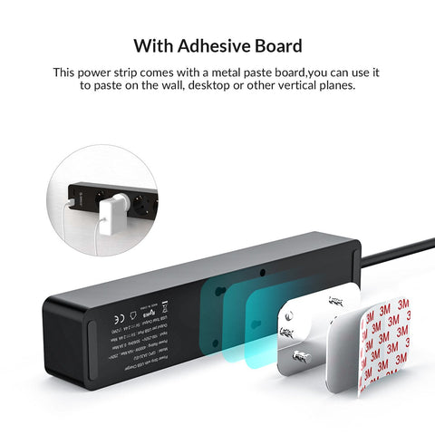Electronic Socket Power Strip Socket 3AC 5 AC Outlet With 2 USB Port Smart EU-CE00107-Veeddydropshipping