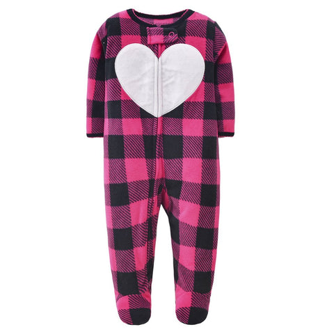 Baby Pajamas Zipper Fleece Newborn Girls Romper Warm Winter-TB00291-Veeddydropshipping