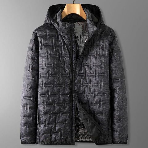 Lightweight Hat Detachable Grey Duck Down Jacket Top-MF01267-Veeddydropshipping