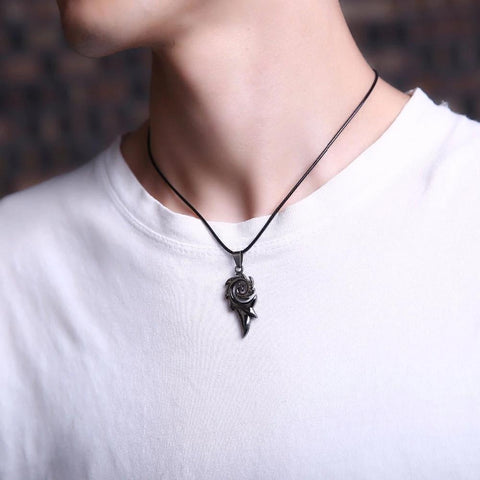 Stainless Steel Leather Chain Pendant Necklace Charm Necklace Jewelry -JW00258-Veeddydropshipping