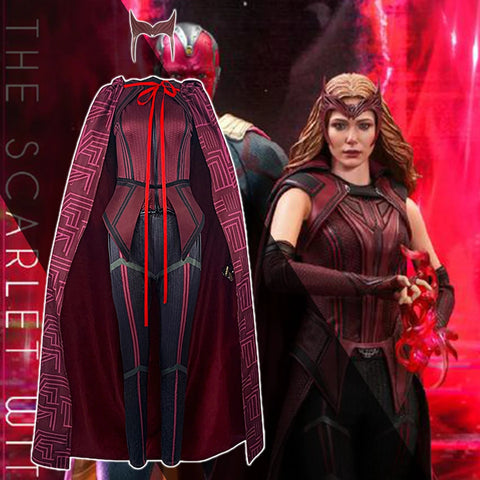 Wanda Vision Scarlet Witch Cosplay Costume-WF01481-Veeddydropshipping