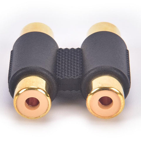 Dual 2 Head RCA Female To Female Audio Connector Adaptor Phono Coupler Video Connector -CE00046-Veeddydropshipping