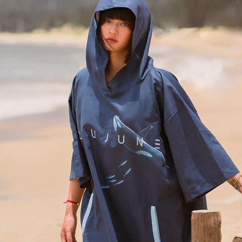 Women Diving Suit Change Robe Poncho Quick-dry Hooded Towel Swim Robe Summer-OS00070-Veeddydropshipping
