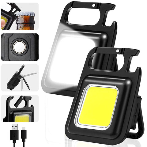 Small LED Flashlight COB Keychain USB Charging Light Emergency-TI00752-Veeddydropshipping