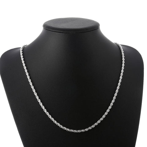 925 Sterling Silver  chain Necklace Bracelets  Jewelry Set -JW00202-Veeddydropshipping