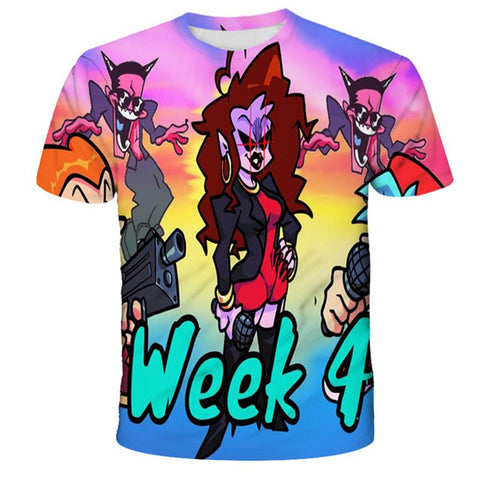 6M-14T Kids Fridany Night Funkin Tshirts Summer Kids Boys Girls Clothes-TB01150-Veeddydropshipping