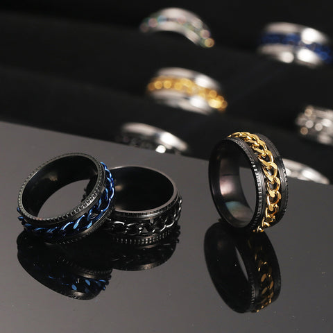 Stainless Steel Rotatable Couple Ring High Quality Chain Rotable Rings -JW00259-Veeddydropshipping