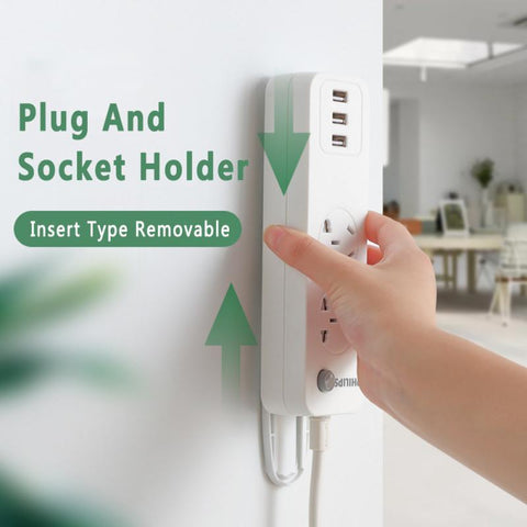 Wall-Mounted Sticker Punch-Free Plug Power Outlet Holder-HA00860-Veeddydropshipping