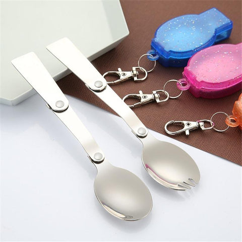 Stainless Pocket Spoon Fork Light Small Foldable Spoon Fork-OS01309-Veeddydropshipping