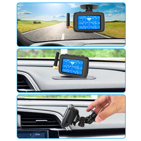Digital LCD Display Replaceable Battery Auto Truck BUS TPMS with 6 External-AM00149-Veeddydropshipping