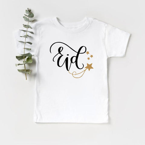 Happy Eid Print Children&#39;s Clothes Summer Boys Girls T-shirt Eid Mubarak-TB00944-Veeddydropshipping