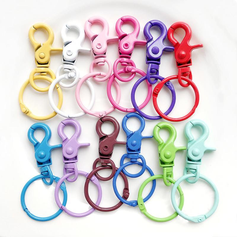 Colorful Dog Buckle  Round Key Ring DIY Jewelry Making Key Ring -JW01651-Veeddydropshipping