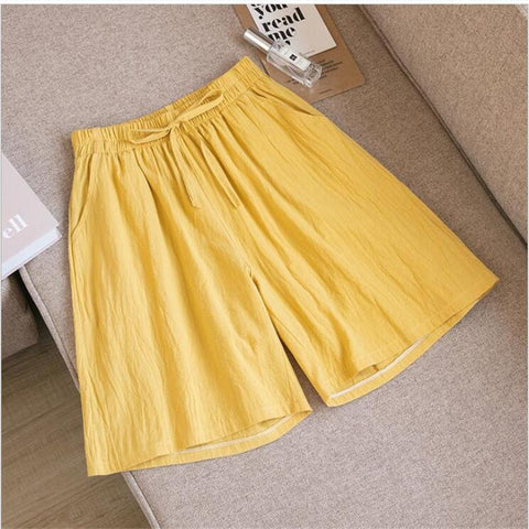 Women Shorts Casual Drawstring Elastic Waist-WF00525-Veeddydropshipping