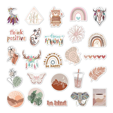 10/30/50pcs Cute Cartoon Art Bohemian Aesthetic Stickers Graffiti Decals-TB01640-Veeddydropshipping