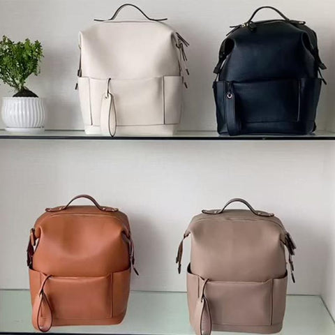 Diaper Bag Backpack for Mom Pu Leather Multifunctional-TB00207-Veeddydropshipping