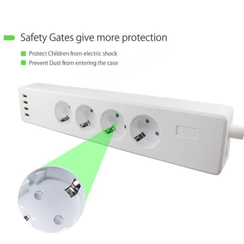 Tuya Smart WIFI Power Strip EU Standard With 4 Plug and 4 USB Port -CE00524-Veeddydropshipping