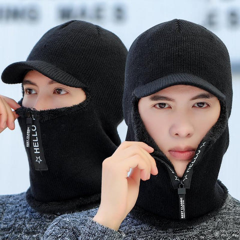 Men Winter Warm Wool Hat Outdoor Cycling Ear Protection Warm Thicken Bicycle -OS01115-Veeddydropshipping