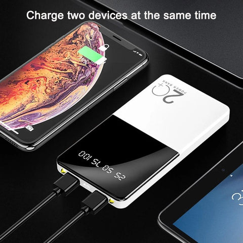 20000mAh Power Bank Portable Charger Mirror Screen LED Digital Display Powerbank-PA00498-Veeddydropshipping