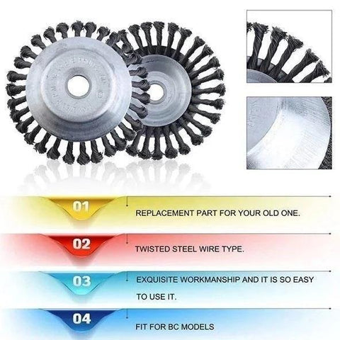 Unbreakable Lawn Mower Blade Head Garden Wire Wheel-HA01544-Veeddydropshipping