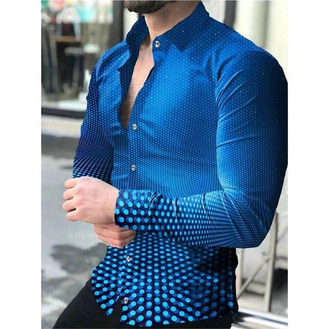 Tops Social Lapel Button Down Shirt Casual-MF00022-Veeddydropshipping