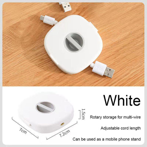 Ebesfous Cable Organizer Rotating Winder Box Portable Wire Storage Case Phone Stand Dataline-PA00894-Veeddydropshipping