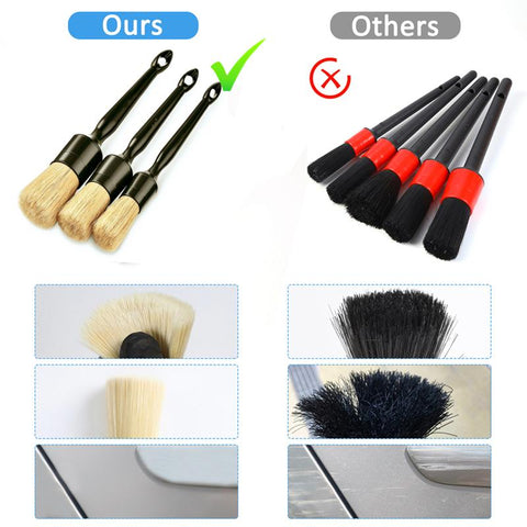 1/3 PCS Car Exterior Interior Detail Brush Boar Hair Bristle Brushes for Car-AM00337-Veeddydropshipping