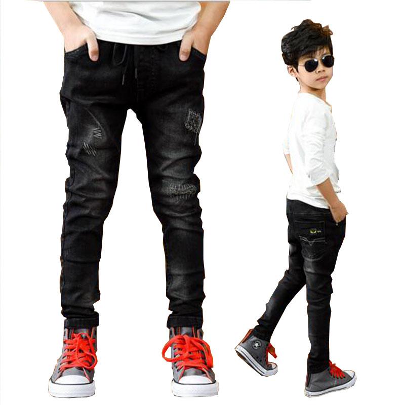 Boys pants spring autumn black jeans kids casual trousers boys jeans-TB01272-Veeddydropshipping