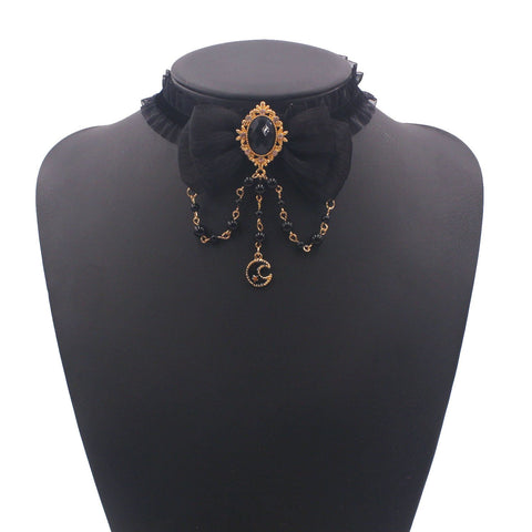 Women Bow Tie Necklace Korean-WF01210-Veeddydropshipping