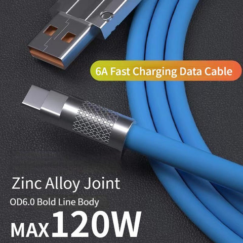 120W 6A Super Fast Charge Type C Liquid Silicone Cable Quick Charge USB-PA01033-Veeddydropshipping