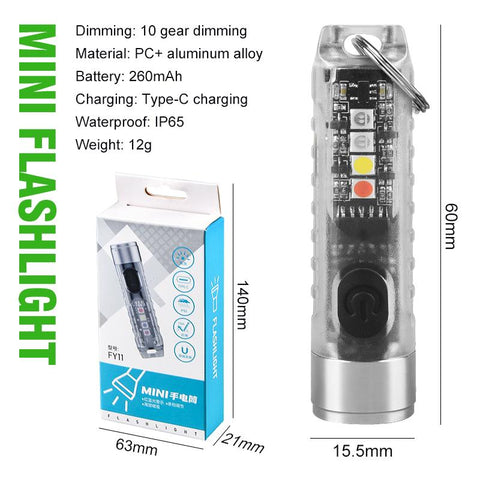 Mini Flashlight LED Multi-function Waterproof Keychain Flashlight Portable-TI00776-Veeddydropshipping