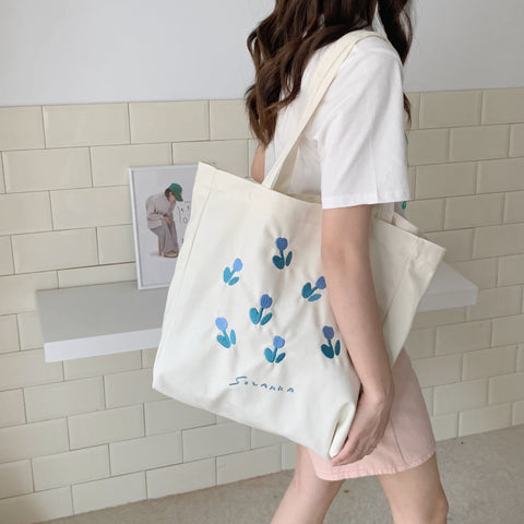 Women Tulip Printing Ladies Casual Handbag Tote Bag Large Capacity-BS00175-Veeddydropshipping