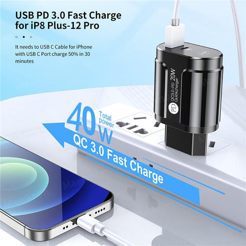 USB PD Charger Type C Charger Universal Phone Adapter QC 3.0 For Iphone Xiaomi-PA00389-Veeddydropshipping