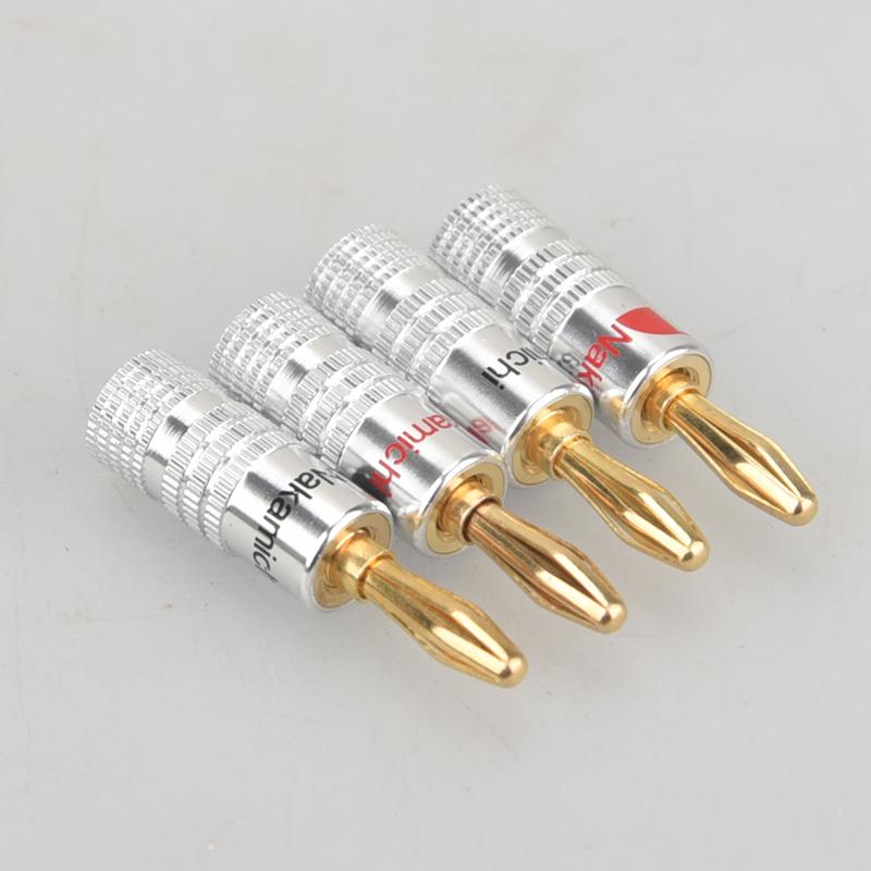 4PCS/Set 4mm and 2mm Pure Copper Gold Plated Banana -CE00008-Veeddydropshipping