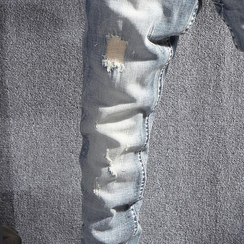 Jeans Retro Light Blue Stretch Slim Fit Ripped Jeans-MF00480-Veeddydropshipping