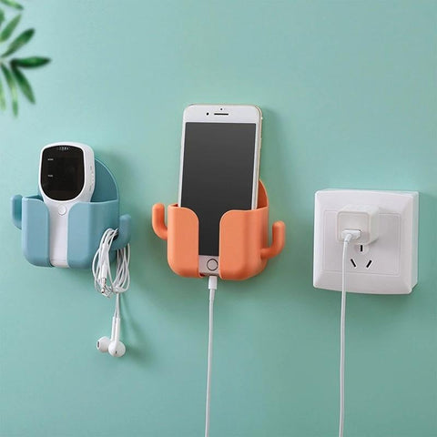 Multifunction Mobile Phone Wall Hanger Self Adhesive Charging Holder Plug Remote-PA00535-Veeddydropshipping