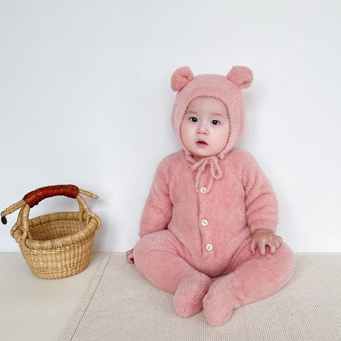 Baby Velvet Jumpsuit Autumn Winter Girl Baby Romper Bodysuit-TB00704-Veeddydropshipping