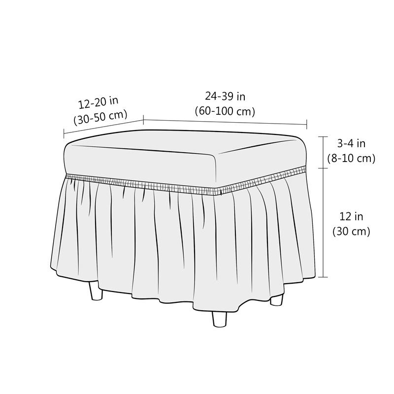 Footstool Durable Stretch Spandex Cover-HA00513-Veeddydropshipping