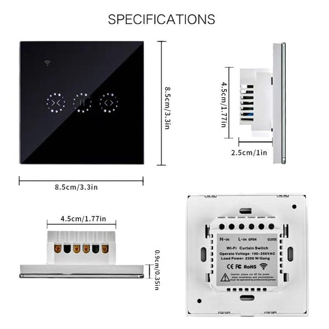 Smart Curtain Switch WiFi Voice Curtain Roller Remote Control-TI01072-Veeddydropshipping