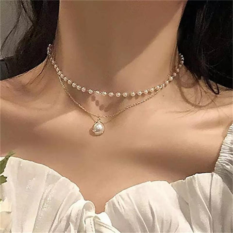 Pearl Choker Necklace For Women Fashion Imitation Pearl -JW01218-Veeddydropshipping