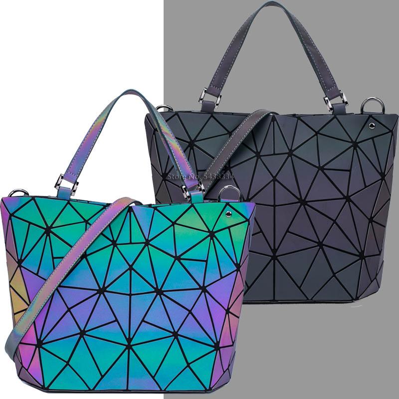 Holographic reflective geometric bags for women Quilted Shoulder-BS00155-Veeddydropshipping