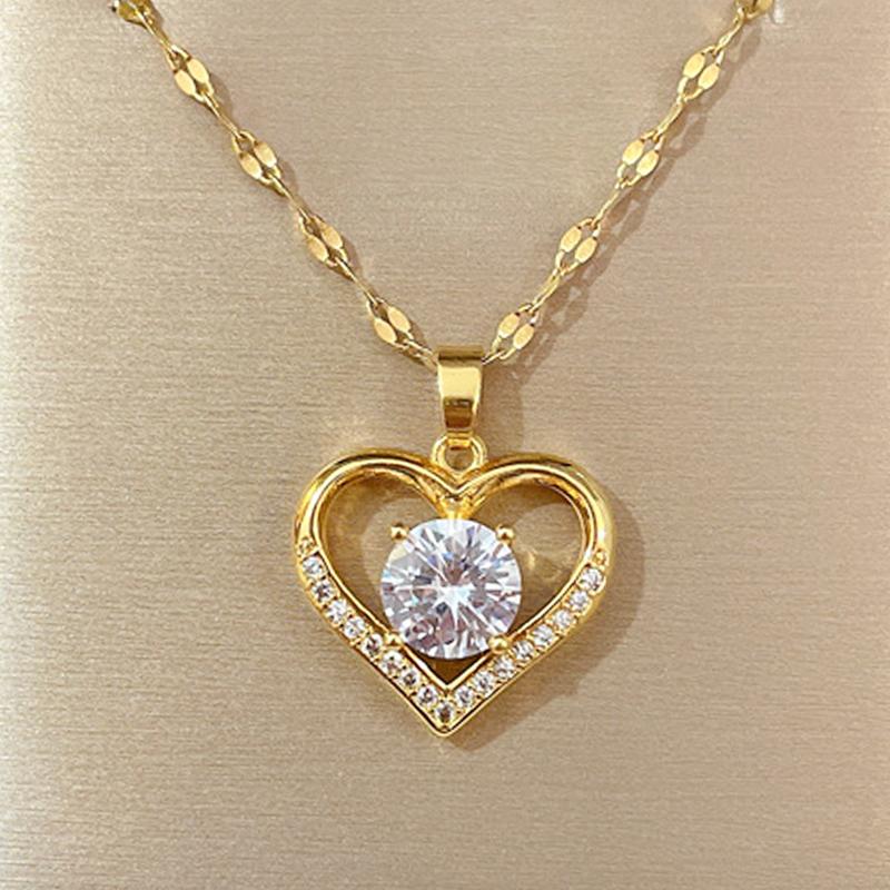 Pendant Necklaces women Gold Titanium steel Neck Chain Jewelry-JW01352-Veeddydropshipping